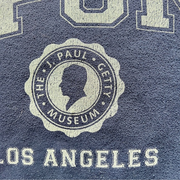J Paul Getty Museum Los Angeles Collegiate sweatshirt navy blue cotton | sz S/M - Picture 4 of 8